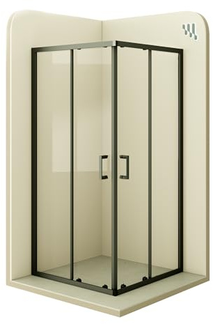 MOG Duschkabine mit Schiebetüren 90x95 cm Höhe: 180 cm Eckdusche mit Rollensystem aus 6mm ESG Glas DK79 - alle Grössen