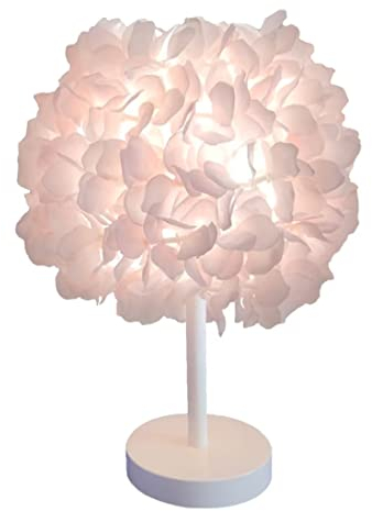 Fiore Di Seta Rosa Lampada da comodino Lampada da comodino Paralume in piuma Lampada da tavolo Paralume per soggiorno Camera da letto Decorazione della casa