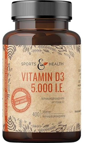 Vitamin D3 Hochdosiert - 400 Tabletten - Vitamin D3 5000 IE - Vitamin D Tabletten - Vitamin D hochdosiert