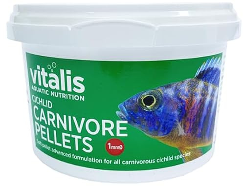 Vitalis Cichlid Carnivore Pellets Tropical Fish Food (1mm) 140g