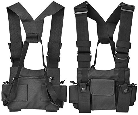 Tactical Chest Rig Radio Axelhölster Hållare Pack Walkie-talkie Ryggsäck Bröstficka Universal Väska Fodral för Two Way Radio