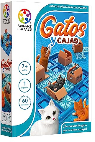 Smart Games - Gatos Y Cajas | Rompecabezas Adultos Y Rompecabezas Niños Con 60 Desafíos | Juegos Educativos Para 1 Jugador | Juegos De Mesa Niños 7 Años O Más