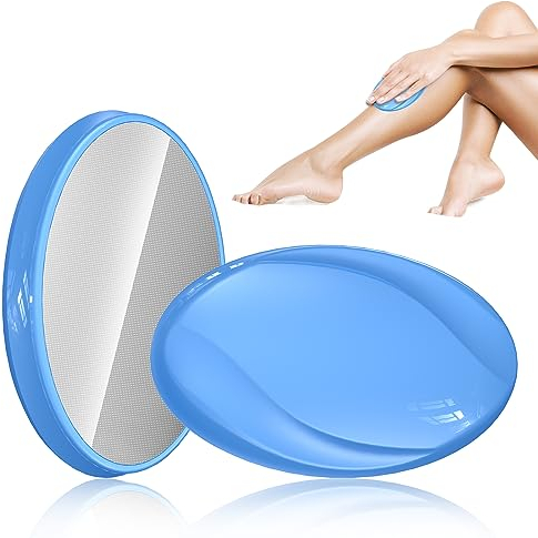 Depilatore di Cristallo per Donne e Uomini, Pietra Epilatore Nano - Dispositivo Magico Portatile per la Depilazione - Soluzione Indolore per Schiena, Braccia e Gambe (Blu)