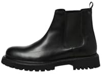 JACK & JONES Jfwdixon-Stivale Chelsea in Pelle, Uomo, Antracite, 42 EU
