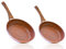 LIVINGTON Copper & Stone Pan - Pfannenset 28cm + 24cm Bratpfanne - Antihaftbeschichtung & kratzfest - Granitoptik - innere Steinbeschichtung für perfekte Hitzeverteilung