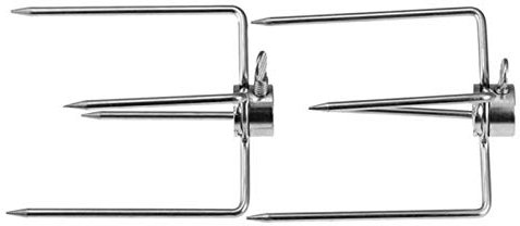 Fourchette Tourne Broche Rotissoire | Pinces À Viande Pince À Viande Fourche Barbecue INOX Multifonctionnel Fourchettes À Poisson De Poulet Rôti À 4 Broches Pour Le Camping De Barbecue 1 Paire