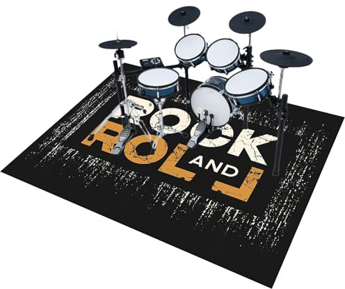 EYKWKB Professional Drum Rug Mat Soundproof Mat | Non-Slip Drum Carpet | Black, Area Rug, 120 x 70 cm
