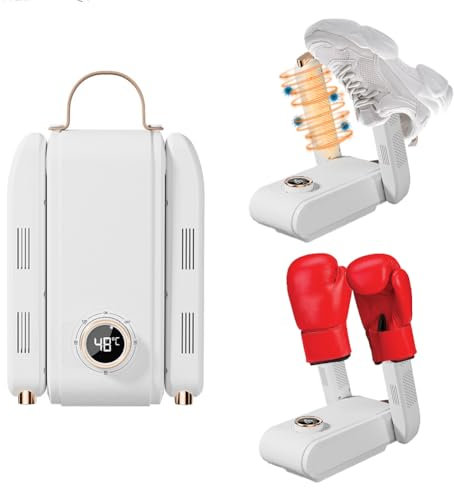 Schuhtrockner Elektrisch mit UV-Desinfektio, Schnelltrockner für nasse Fußballschuhe, Sportsocken, Tragbar faltbar Schnelltrocknung mit Timer | Keimfrei bei Schweißfüßen im Sommer