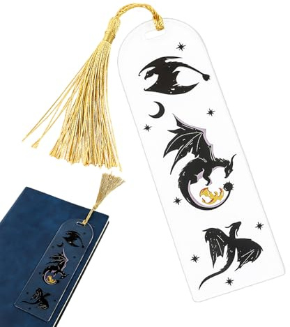 Segnalibro a forma di drago, design in acrilico a, con, segnalibri creativi e durevoli per adulti e bambini, piccoli per libri, regalo per lettori e studenti