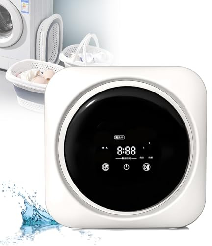 Waschmaschine, klein, tragbar, zur Wandmontage, automatischer Wäschetrockner, 3,5 l, Frontlader, Wäschetrockner mit LCD-Touchscreen, Edelstahlwanne für Wohnung, Zuhause, Wohnheim-22 (Desktop)