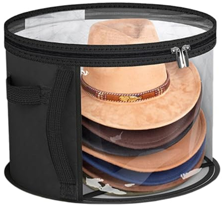 Scatola portaoggetti per cappelli, trasparente, grande capacità, impilabile, con coperchio e maniglia per il trasporto, organizer per vestiti, stivali, camera da letto, dormitorio, garage, armadio