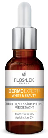 FlosLek Aufhellendes Nacht Säure-Peeling | 30 ml | Hellt auf und Gleicht die Farbe aus | Beruhigt die Rötungen & Schützt die Haut | Für alle Hauttypen mit Verfärbungen | Hergestellt in der EU