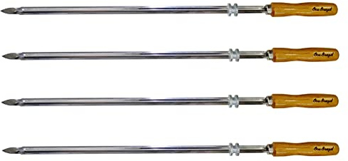 Medium Cuts - Set of 4 Brazilian Skewers for BBQ 28 - Professional Grade