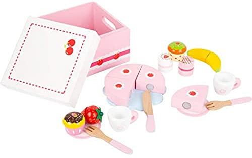 Small Foot 11796 boîte de sucreries Set de Jeu, Pleine à craquer, Comprenant Deux Tasses, des Assiettes et des Couverts, à partir de Trois Ans