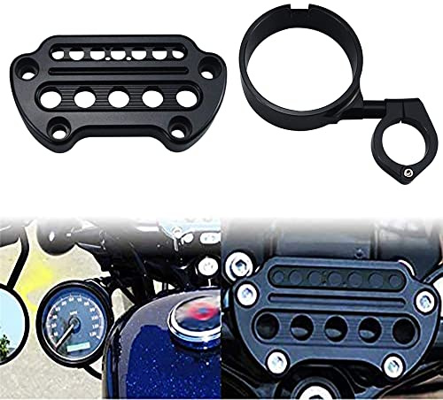 ONETK Support latéral pour instrument + coque de déchargement du compteur de vitesse pour Harley Davidson Sportster XL modèles 1993-2020 XL883 XL1200 Iron 883 Forty-Eight 72 48, noir