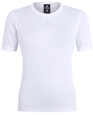 Endura Translite II Shortsleeve Cycling Baselayer | Rapid Moisture Wicking | Ultra-Lightweight Base Layer Top, White, XL