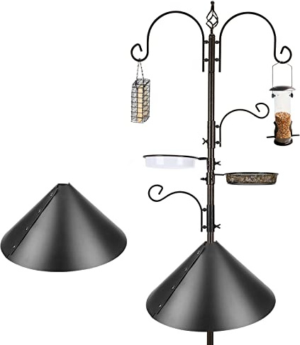 Kit de alimentación para pájaros de lujo con comedero para pájaros – Kit de suspensión para macetas, con jaula de sebo y protección contra ardillas – para atraer aves silvestres