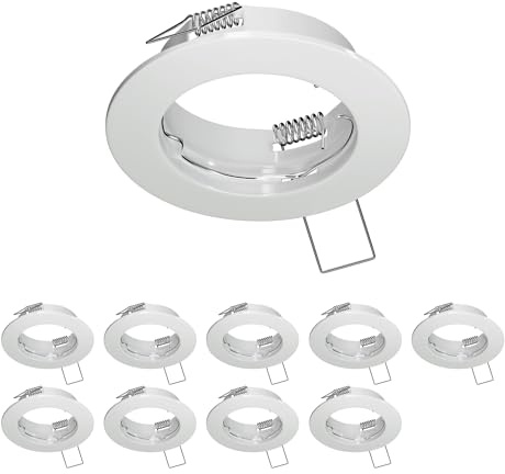 ledscom.de 10x marco empotrable en techo FERE, redondo, blanco brillante