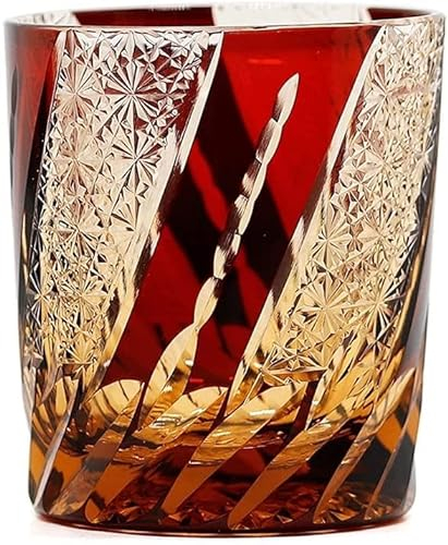 Vasos de Cerveza de Estilo japonés, Jarra de Cerveza de Cristal, Taza de Cerveza Hecha a Mano Tallada artesanalmente, Caja Fuerte Plus Ideal para Beber con Amigos