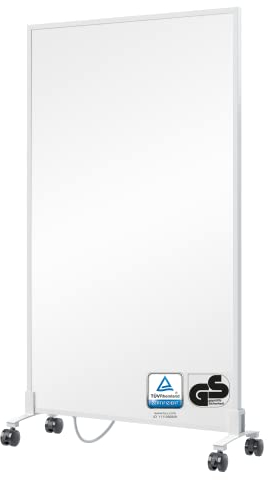 BR Bringer Infrarotheizung Standgerät - 700 Watt - Energiesparend - Mobile Elektroheizung mit Standfüßen auf Rollen - 5 Jahre Garantie, TÜV - Deutsche Qualitätsmarke (weiß)