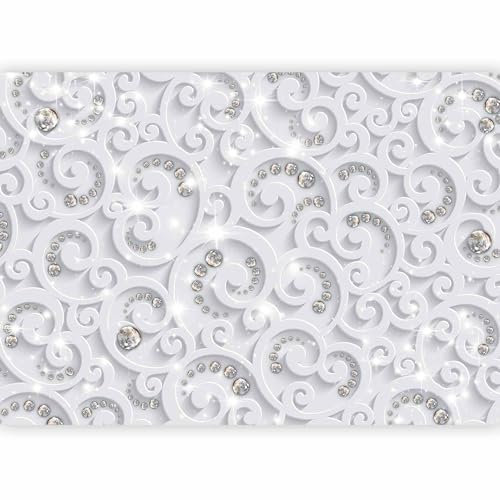 murando PREMIUM Carta da parati 3D Effetto 100x70 cm Fotomurali in TNT Murale alla moda Decorazione da Muro XXL Poster Gigante Design Cameretta Carta per pareti Camera da Letto Ornament bianco grigio