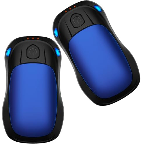 Chauffe Main Rechargeable, Lot de 2 Chaufferette Main Reutilisable avec 20 Heures de Chauffage Longue Durée, USB Chauffe-Main Electrique avec 3 Niveaux de Chauffe pour Poches et Gants en Hiver Froid
