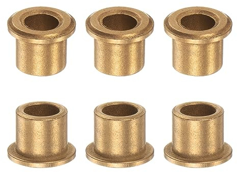 Kvartsman 6 st fläns lager hylsa 8 mm hål 12 mm AD 12 mm längd 2 mm fläns tjock brons uttag självsmörjande glidbussningar hylsa för industrianläggningar