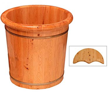 PACUM Sauna Wooden Bucket,Spa, Sauna,Soak,Handmade Massage Bucket Foot Bath,Foot Spa Wash Bucket Feet Bath Basin Tub (Color : B) Present vision