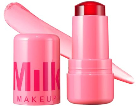 Milk Makeup Cooling Water Jelly Tint – Long-Lasting Sheer Lip + Cheek Stain with Firming Vegan Collagen + Hydrating Aloe – Transfer Proof, Buildable Lip Tint + Blush – Chill (Red), 0.17 oz