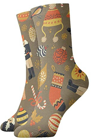 fifbird Kurze Socken für Erwachsene, 30 cm, Nussknacker mit Weihnachtsdekoration, Unisex, Sportsocken, Sportsocken für Herren und Damen, Laufen, Fitness, den täglichen Gebrauch, siehe abbildung, One