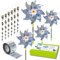 KOOBO HOME - Kit Espantapajaros Exterior 3 en 1 - Ahuyentador de Palomas - Espanta Palomas - Antipalomas - Ahuyentador de pajaros - Anti Palomas - Molino de Viento, Cinta Reflectante y espirales