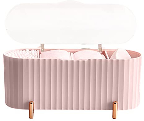 Vanity Makeup Organizer - Cosmetic Storage Organizer - 3 Compartments Clear Acrylic Cosmetic Palette Tray Makeup Display Stand