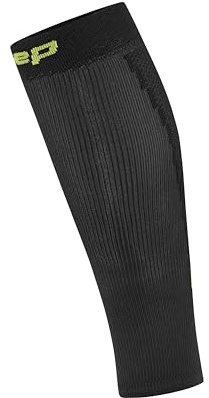 CEP Core Run 5.0 - Mangas de compresión para pantorrillas para hombre, soporte, alivio de férula de espinilla y tela de secado rápido para rendimiento y recuperación, Negro/Lime, Medium