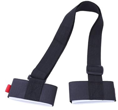 diwedaso Praktischer, Verstellbarer und langlebiger Skiträgergurt. Einfaches Anbringen von Skiern oder Snowboards. Nylon. Verstellbarer Skigriffgurt aus Nylon, Schwarz