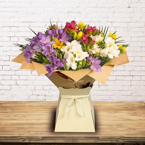Just Freesia Flower Bouquet - Fresh Freesia Flowers for Mother's Day, Birthdays, Anniversaries, Thank You Gifts
