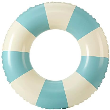 Uppblåsbar simring, uppblåsbar simring för vuxna, vintage randiga uppblåsbara munkar, för vuxna barn flottör