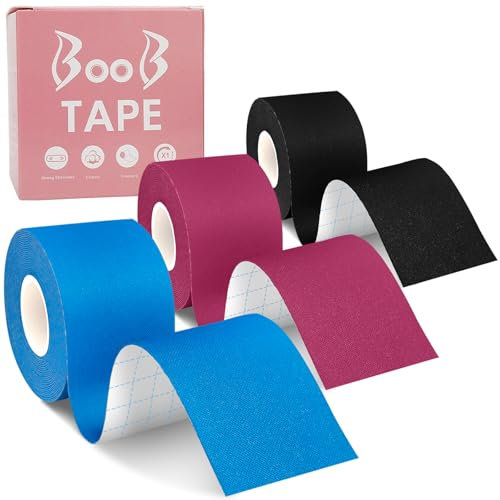IBOPUXIU Kinesiology Tape, 3x Tape Sportivo, Tape Kinesiologico 5 Cm X 5 M (Blu + Nero + Rosso), Il Nastro Sportivo è Delicato Sulla Pelle, Impermeabile Ed Elastico.