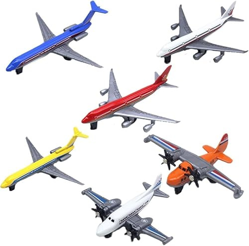 GVMJHYK Aereo Giocattolo, 6 Pezzi Aereo Modello Giocattolo per Bambini, Mini PVC Bambini per Regali di Ragazzi