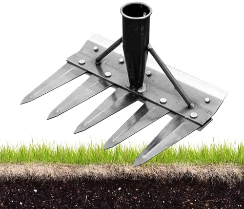 Unkrautwerkzeuge Gartenarbeit - Beidseitiger Hand-Jäter | Abnehmbarer Handjäter Rechen für Garten Landschaftsbau