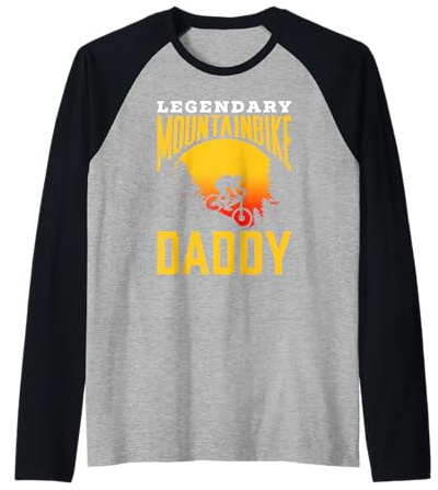 Padre Legendario de Mountainbike Mountainbiker Mountain Bike Dad Camiseta Manga Raglan