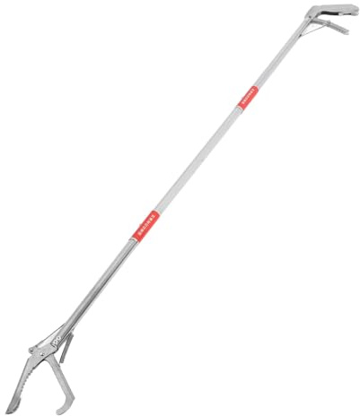 HOMSFOU Pince à Serpents Pliable en Acier Inoxydable Poignée Antidérapante et Prise Sécurisée, Pince à Longue Portée pour Attraper Crabes et Homards en Extérieur