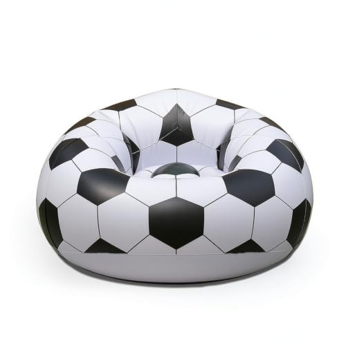 MotiveTech Pouf Gonflable Décontractant Fauteuil Gonflable Énorme Meuble pour Jardin, Piscine, Camping, Noir, Fauteuil Gonflable De Football Noir