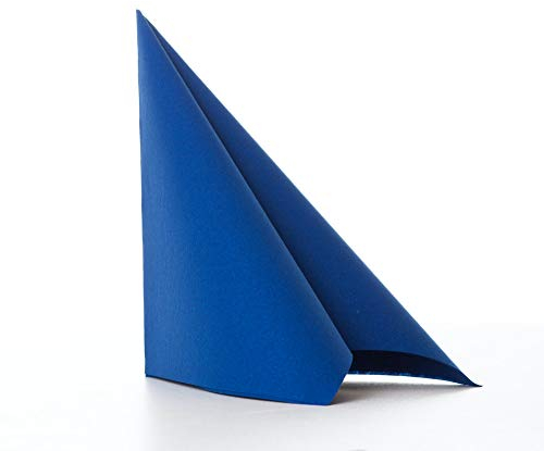50 Aroba Airlaid Servietten Stoffähnlich 19 FARBEN 40x40 cm 1/4 Falz Hochwertige Hochzeitsservietten, Stoffoptik, für Geburtstag Hotel Catering Feiern Weihnachten Hochzeit Blau