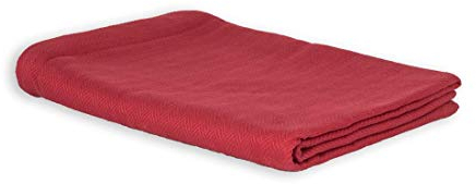 LANGDHUUS original Tagesdecke Zeitloses Fischgrät-Design | 150x220 cm | Bordeaux | 100% Bio Baumwolle | Sommerdecke | Sofadecke | Baumwolldecke | Bettüberwurf