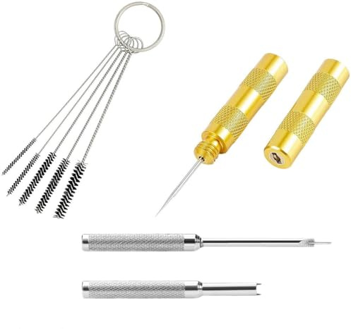 ROSEMARY Airbrush rengöringsreparationssats innehåller 3 olika uppgraderingar av Airbrush reparationsverktyg, 5 borstar med olika diameter