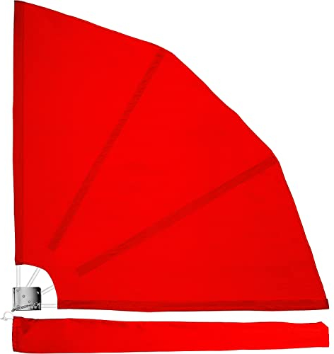 STILISTA Balkonfächer klappbar mit Wandhalterung 140 x 140 cm, inklusive Montagematerial, rot
