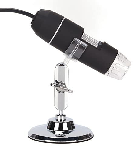 ASHATA Endoscopio con Ingrandimento 50-1000X, Microscopio Digitale USB a 8 LED con Adattatore OTG e Supporto in Metallo, Mini Fotocamera Compatibile con Mac, per, per, per