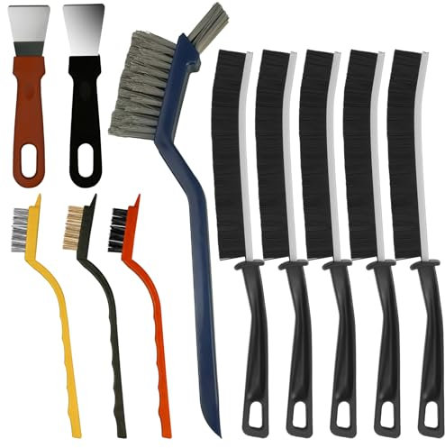 zeyedemo 11PCS Spaltreinigungsbürsten-Set mit Steifen Borsten Spaltreinigungsbürste und Fugenbürste Eckenreinigungsbürste Setfür Badezimmern Küchenspülen