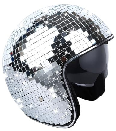 Wenbones Sombrero de Discoteca Retráctil con Techo de Cristal, Bola de Espejo para Mujer y Hombre, DJ, Fiesta, Boda, Escenario, Bar, Decoración de Fiesta