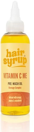 Hårsyrap | Vitamin C Me Pre-Wash hårolja | Stärker sprött och fint hår | Minskar hårbrott och vitaliserar längderna | Med sötvelsinolja, papaya och macadamia | Vegan och 100 % naturlig (100 ml)